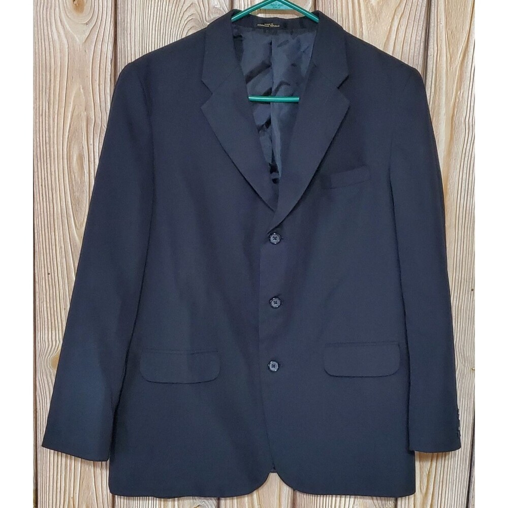 Van Heusen Blazer Boys 20 Husky Black 3 Button Suit Jacket Sport Coat Formal